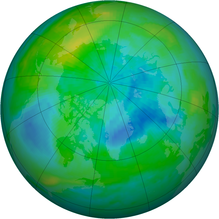 Arctic ozone map for 18 September 1981